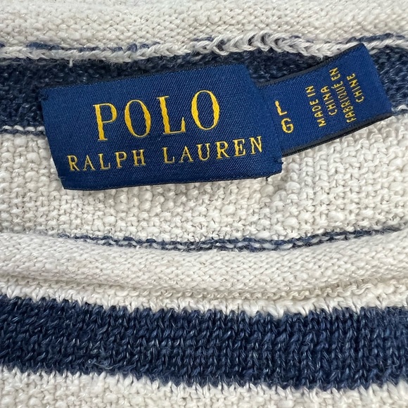 Polo by Ralph Lauren Linen Cotton Grunge Boho Striped Sweater Women's Sz: LG - Picture 4 of 11